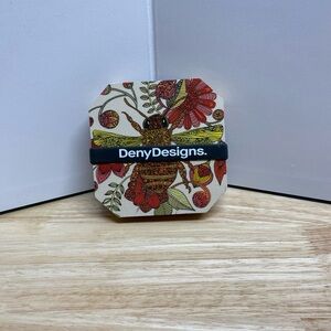 DENY DESIGNS -New Set of 4 Satin-Finished Fiberboard Coasters Floral Honey Bee